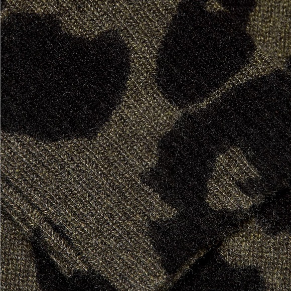 360 Cashmere Marsha Leopard-Print Cashmere Sweater sz XS green black - Picture 5 of 15